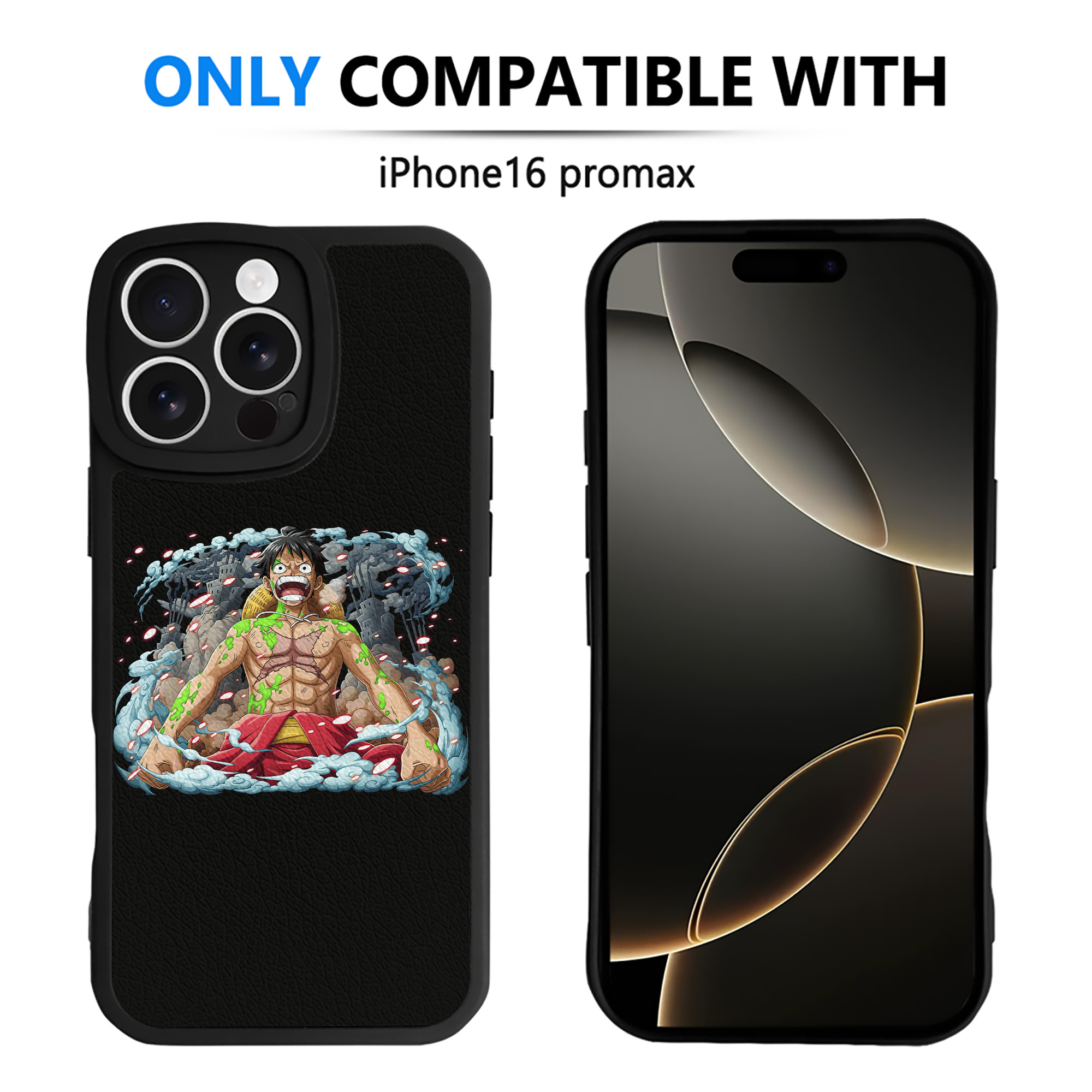（画像用） ワンピース モンキー・D・ルフィ ONE PIECE Monkey D. Luffy 【iPhone 16シリーズ対応】シリコンスマホケース（レザー調） 材質：シリコン
